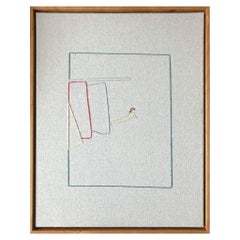 Jardinière, toile cousue à la main, cadre en cerisier