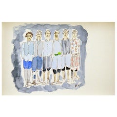 Commes des Garçon, Watercolor fashion, drawings on archive paper.