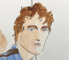 Orince Eagle. After a Photograph by Elizabeth Peyton. Watercolor portrait