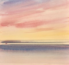 Serene twilight, Painting, Watercolor on Paper
