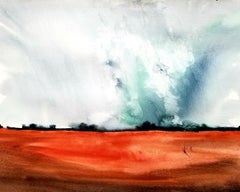 Colored Fields, Gemälde, Aquarell auf Aquarellpapier