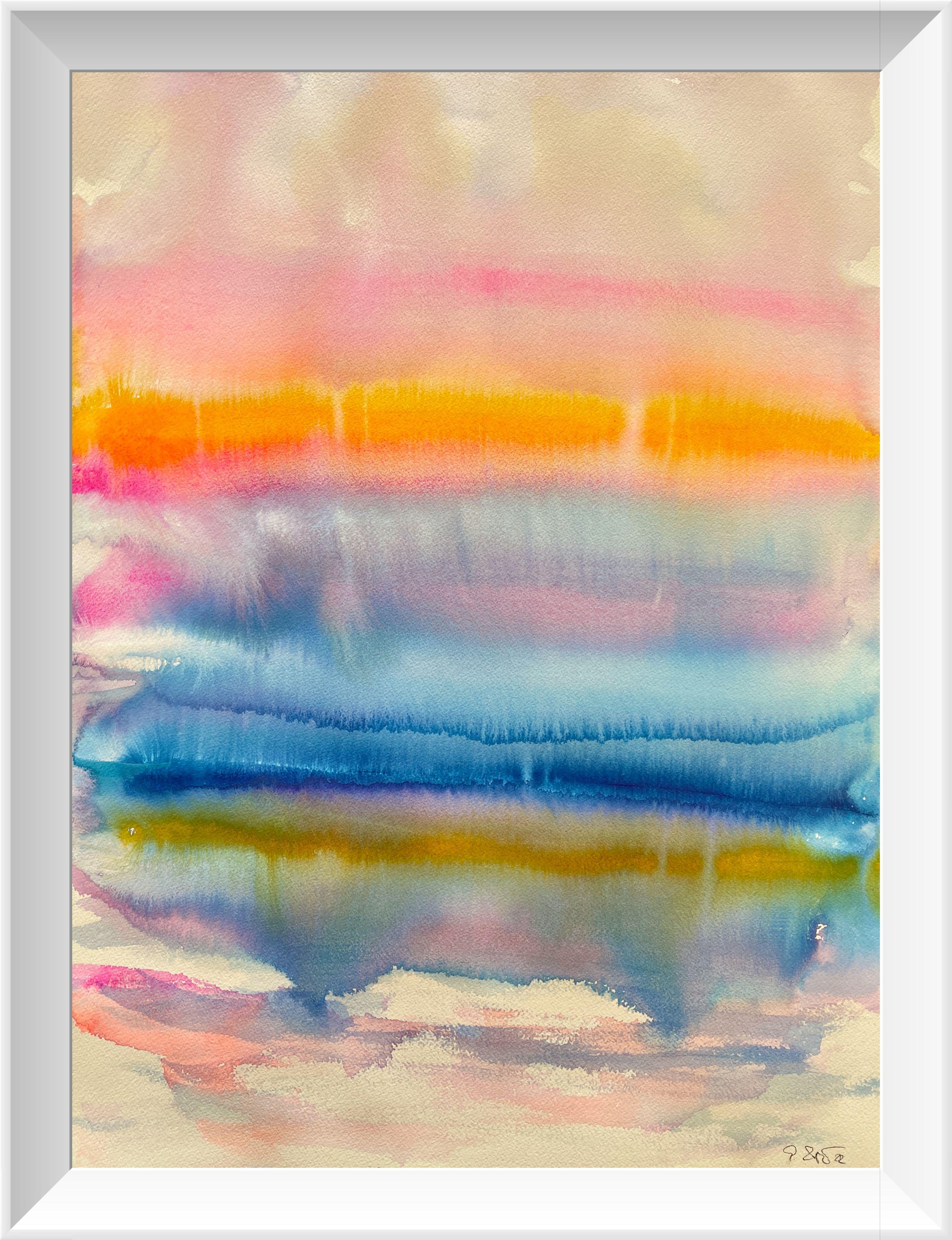 N'avons-nous pas tous besoin de lumière, peinture, aquarelle sur papier ? - Expressionnisme abstrait Art par Gesa Reuter