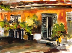 Latin Quarter Backwater, Painting, Watercolor on Watercolor Paper