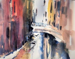 Venice Backwater, Painting, Watercolor on Watercolor Paper