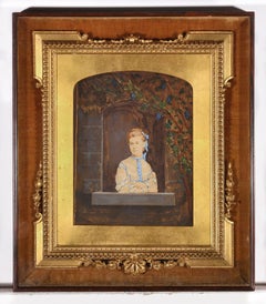 19th Century Picture Frame - Ornate Gilt Frame in Mahogany Box