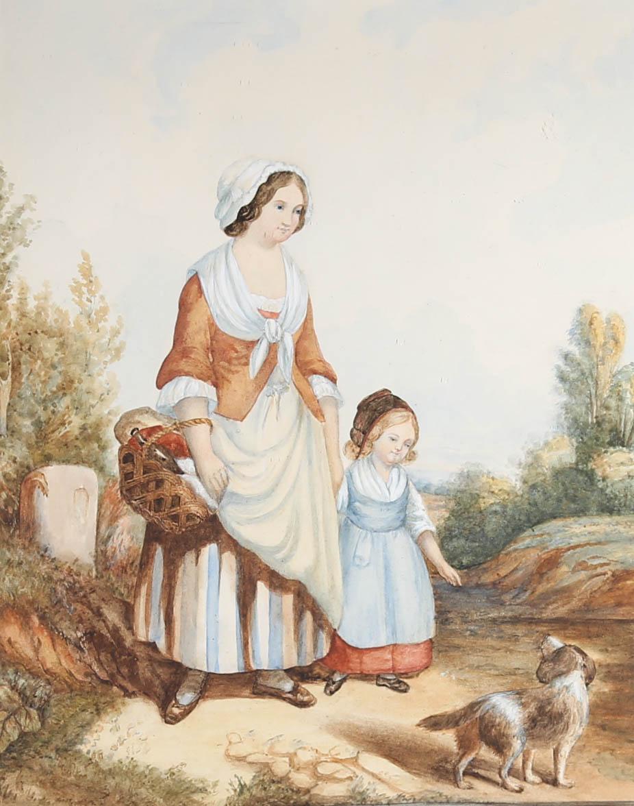 R. Mackintosh - Aquarelle, Mère et Fille, 1860 en vente 3