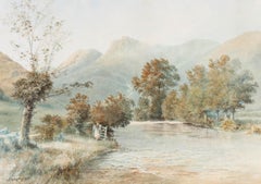 George Gregory (1849-1938) - 1893 Aquarell, ruhend auf dem Fluss