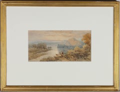 Sophy S Warren (acte.1864-1878) - Aquarelle, La rivière au crépuscule