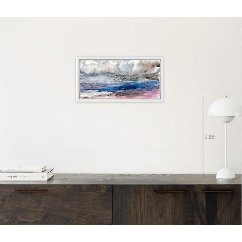 Wintertraum, Gemälde, Aquarell auf Leinwand im Angebot 1
