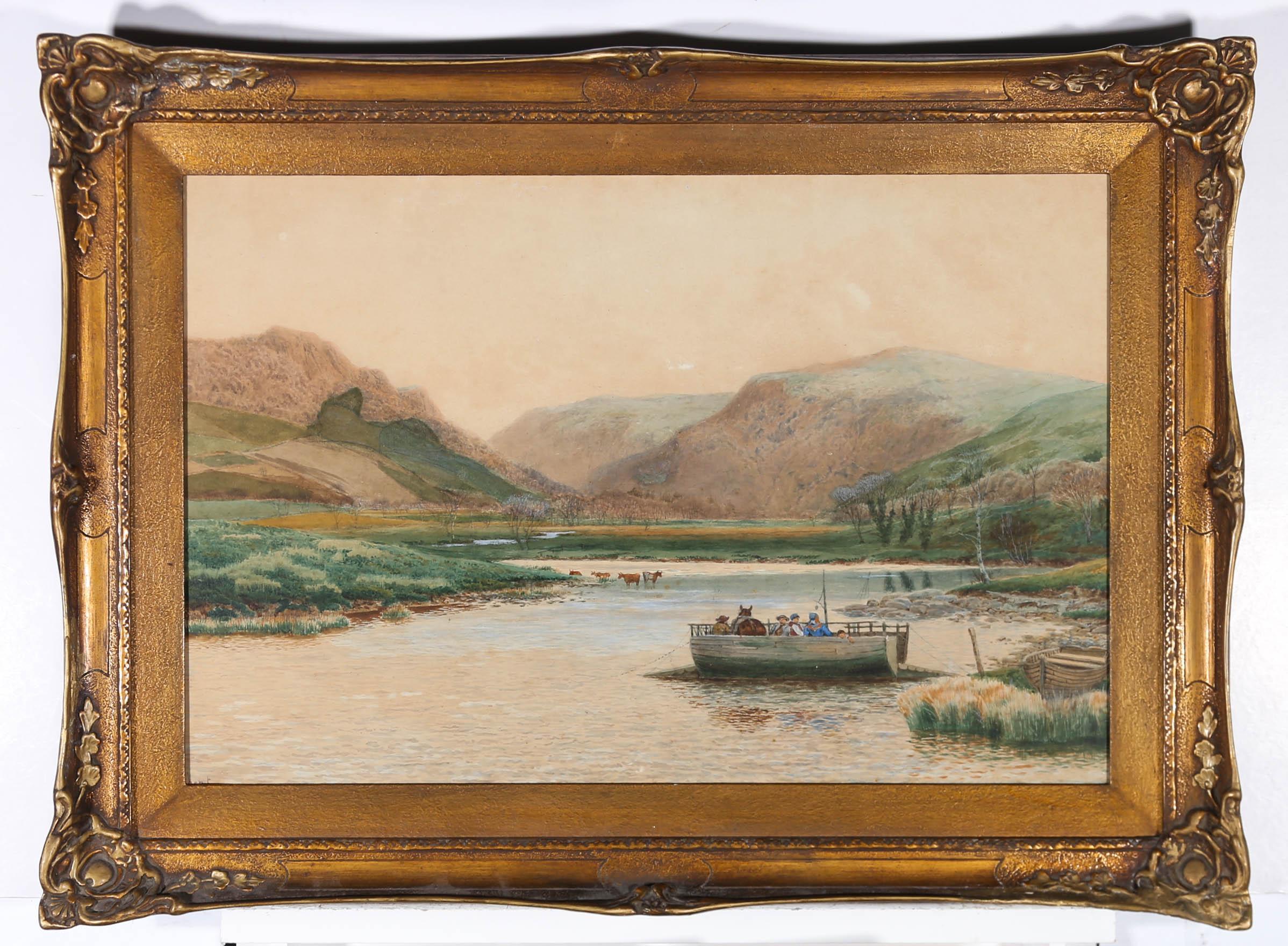 Peter Ghent (1856-1911) - Late 19th Century Watercolour, Ferry Crossing For Sale 2