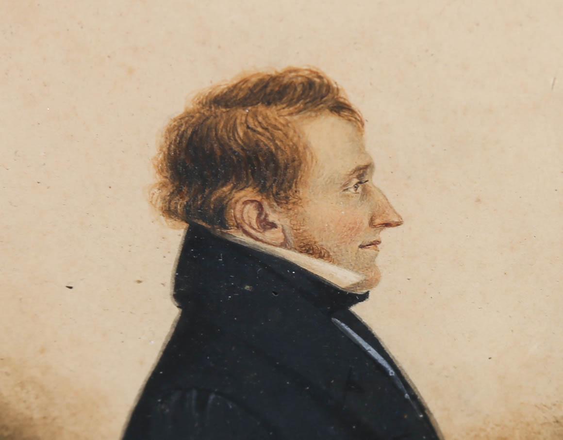 Miniature Mid 19th Century Watercolour - Head Of The Family 2
