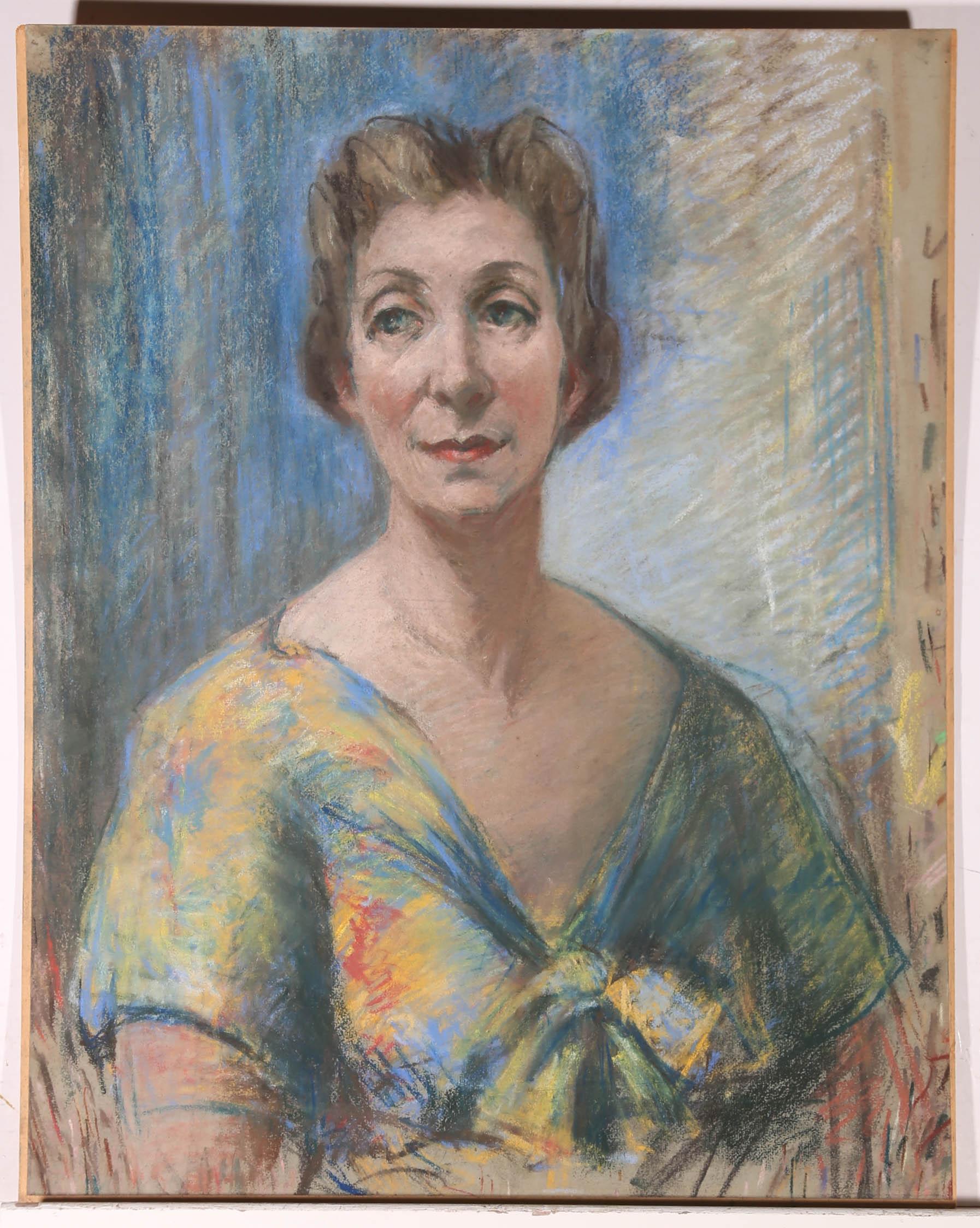 Mid 20th Century Pastel - Lady In A Summer Dress - Art by Unknown