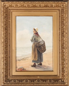 Robert Sanderson (1848-1908) - Late 19th Century Watercolour, The Cockle Hunter