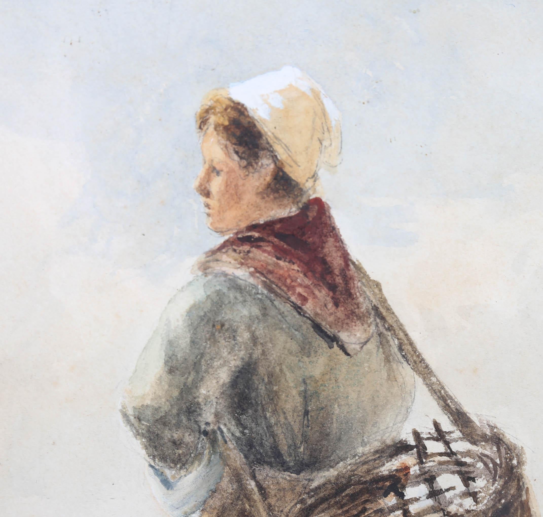 Robert Sanderson (1848-1908) - Acquerello di fine Ottocento, The Cockle Hunter 4