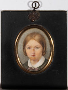 Mme Scott - Miniature c.1856 Aquarelle, Mary Knottesford Fortescue