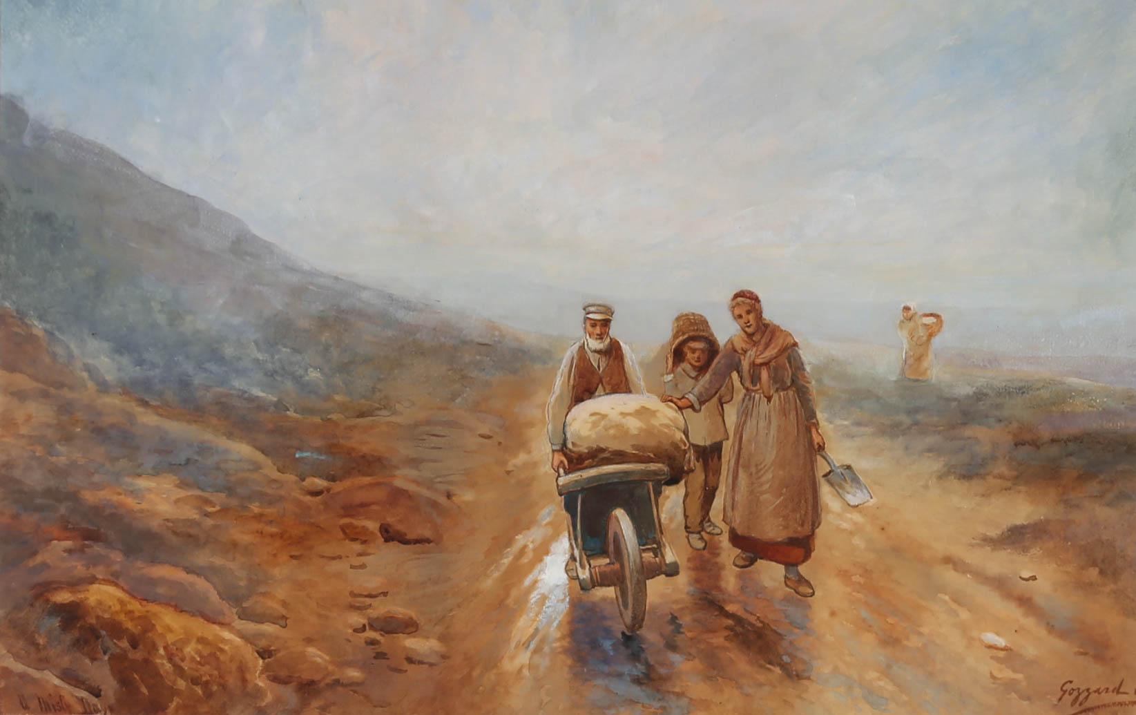 James W. Gozzard (1862-1926) - Acquerello firmato della fine del XIX secolo, Una giornata nebbiosa in vendita 1