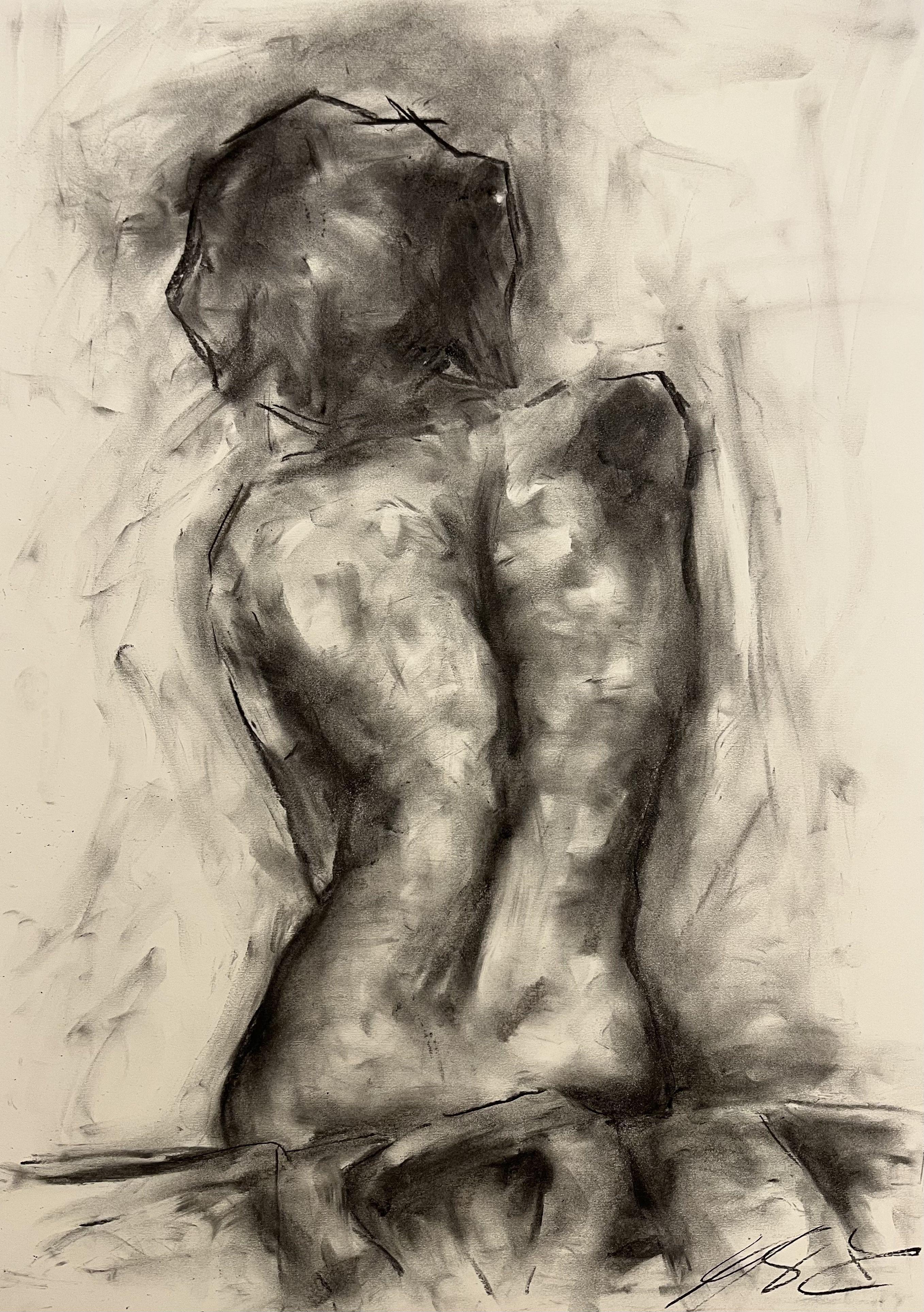 Future, Drawing, Charcoal on Paper - Art by James Shipton