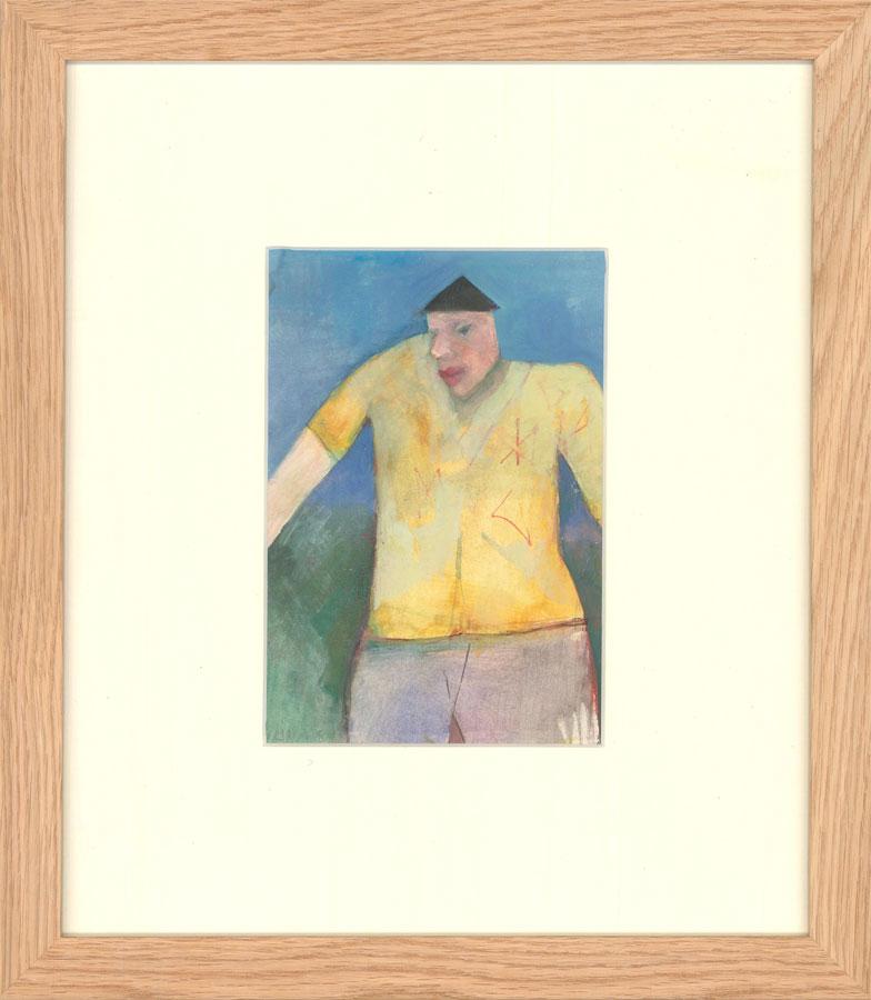 Une charmante étude d'un homme à la gouache et à l'aquarelle. Signé de façon illisible en bas à gauche et bien présenté dans un montage blanc et un cadre en bois dur. On a tissé.