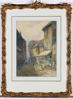 Gerahmtes Aquarell des späten 19. Jahrhunderts – frühe Morgenaufträge