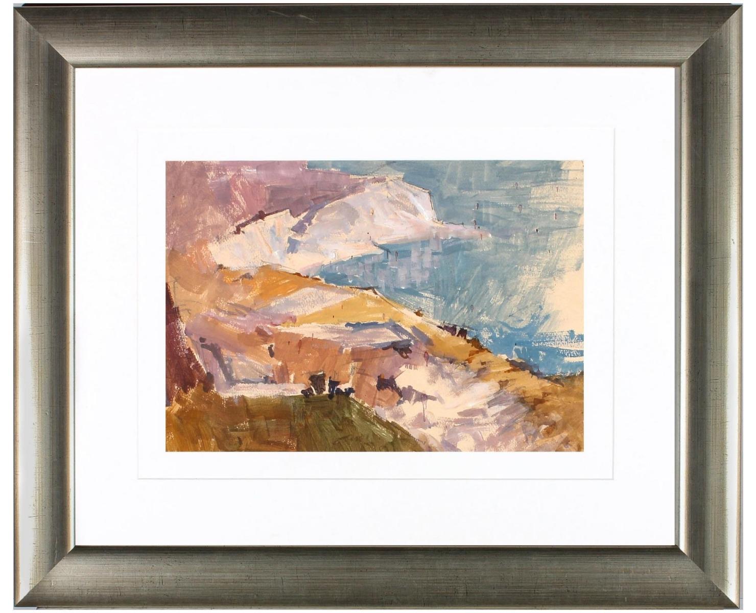 Michael Cadman RI ARCA (1920-2012) - Aquarelle du milieu du 20e siècle, Cliff Tops en vente 3