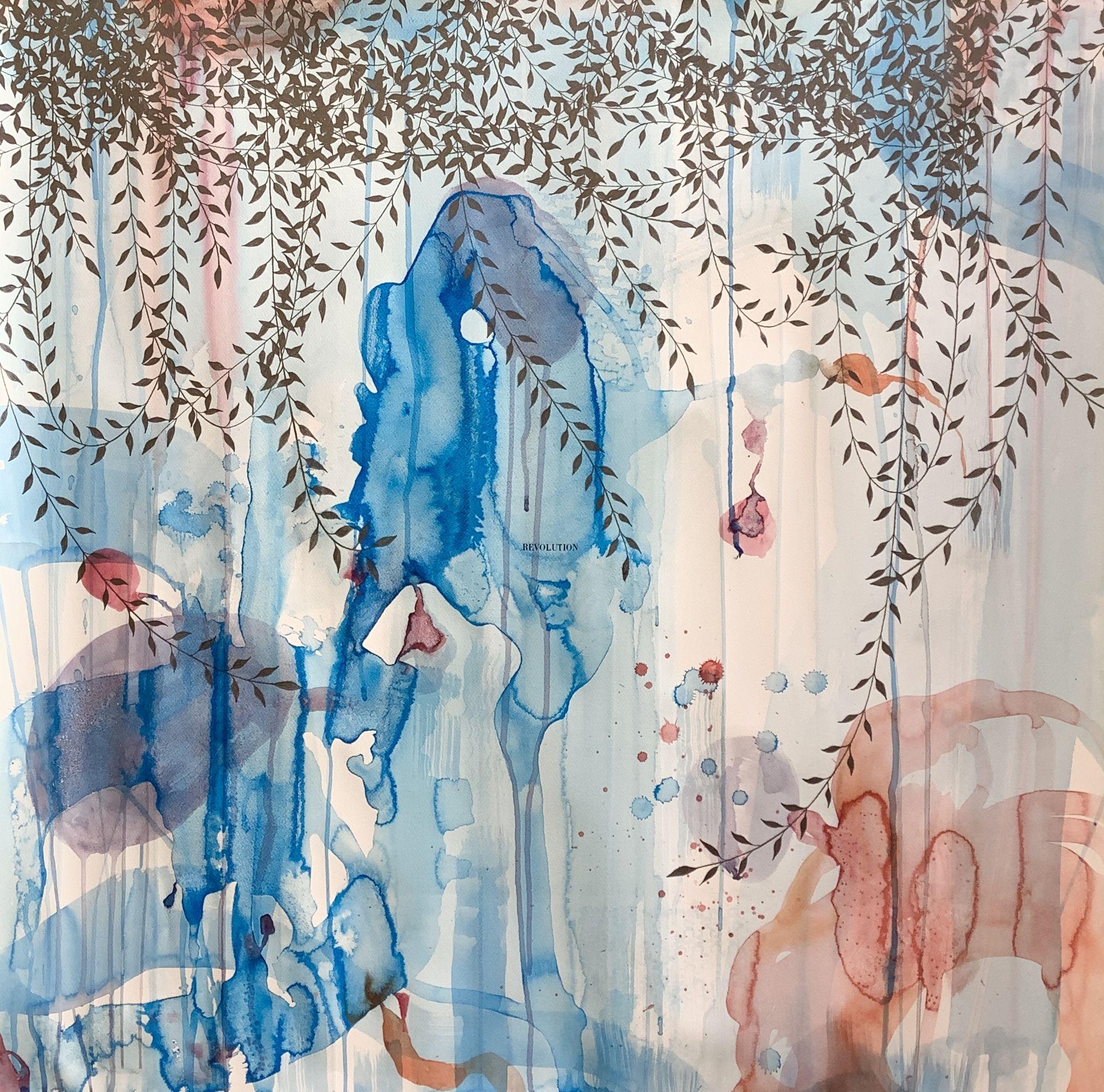 Irene Raspollini Abstract Drawing - Private jungle, Painting, Watercolor on Paper