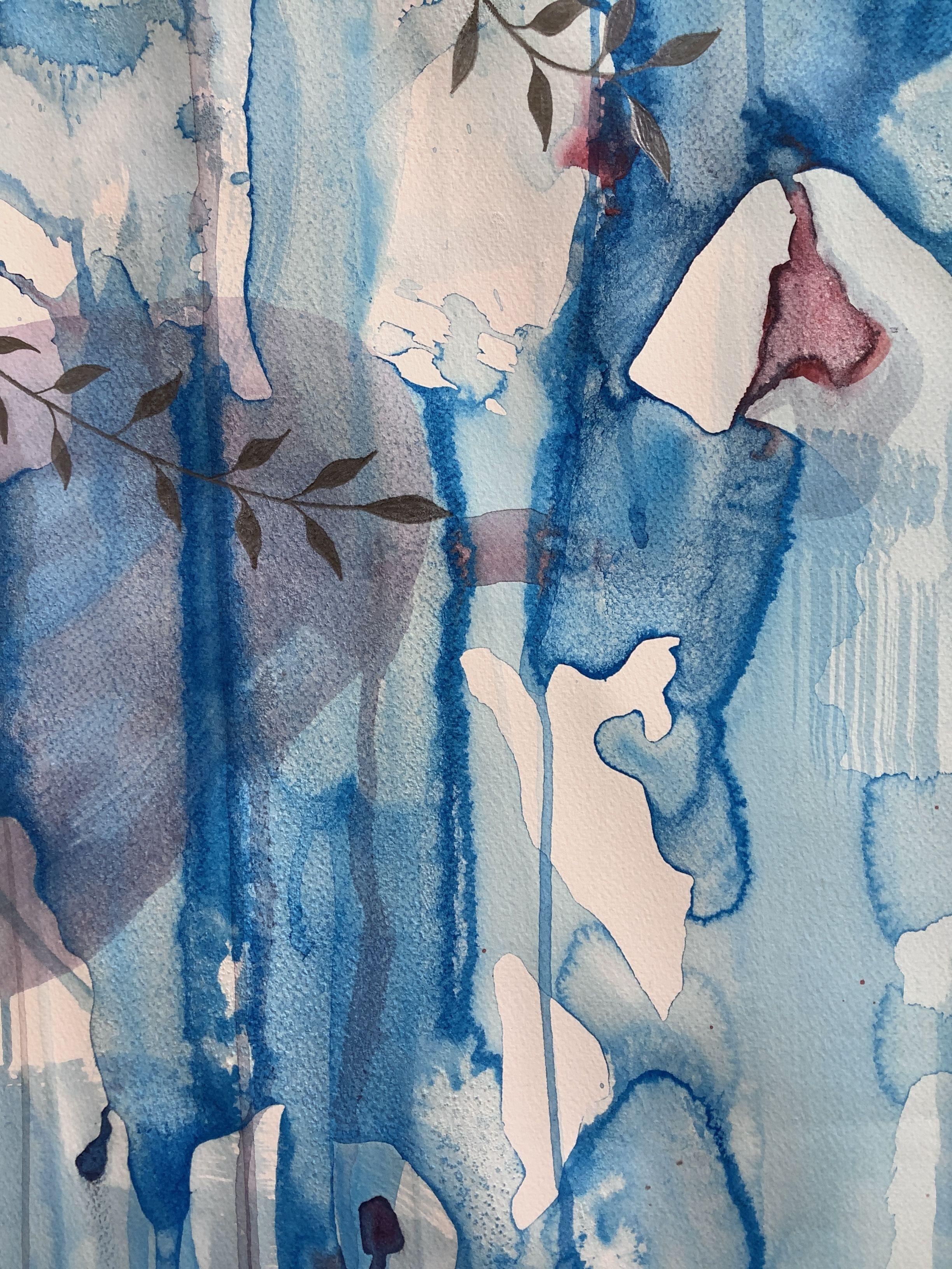 Private jungle, Painting, Watercolor on Paper - Abstract Art by Irene Raspollini