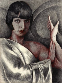 Louise Brooks – 11-10-22, Drawing, Pencil/Colored Pencil on Paper