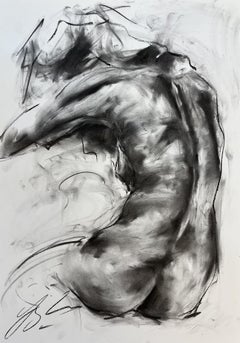 Undone, Drawing, Charcoal on Paper