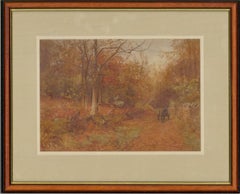 Antique William Maliphant (1862-1932) - Framed 1896 Watercolour, Horse Drawn Cart