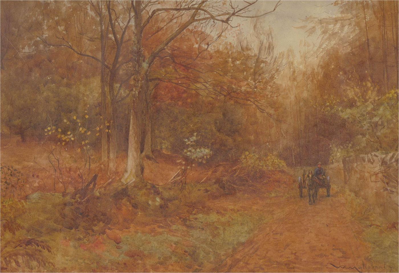 William Maliphant (1862-1932) – gerahmtes Aquarell, drapierter Pferdewagen aus dem Jahr 1896 im Angebot 1