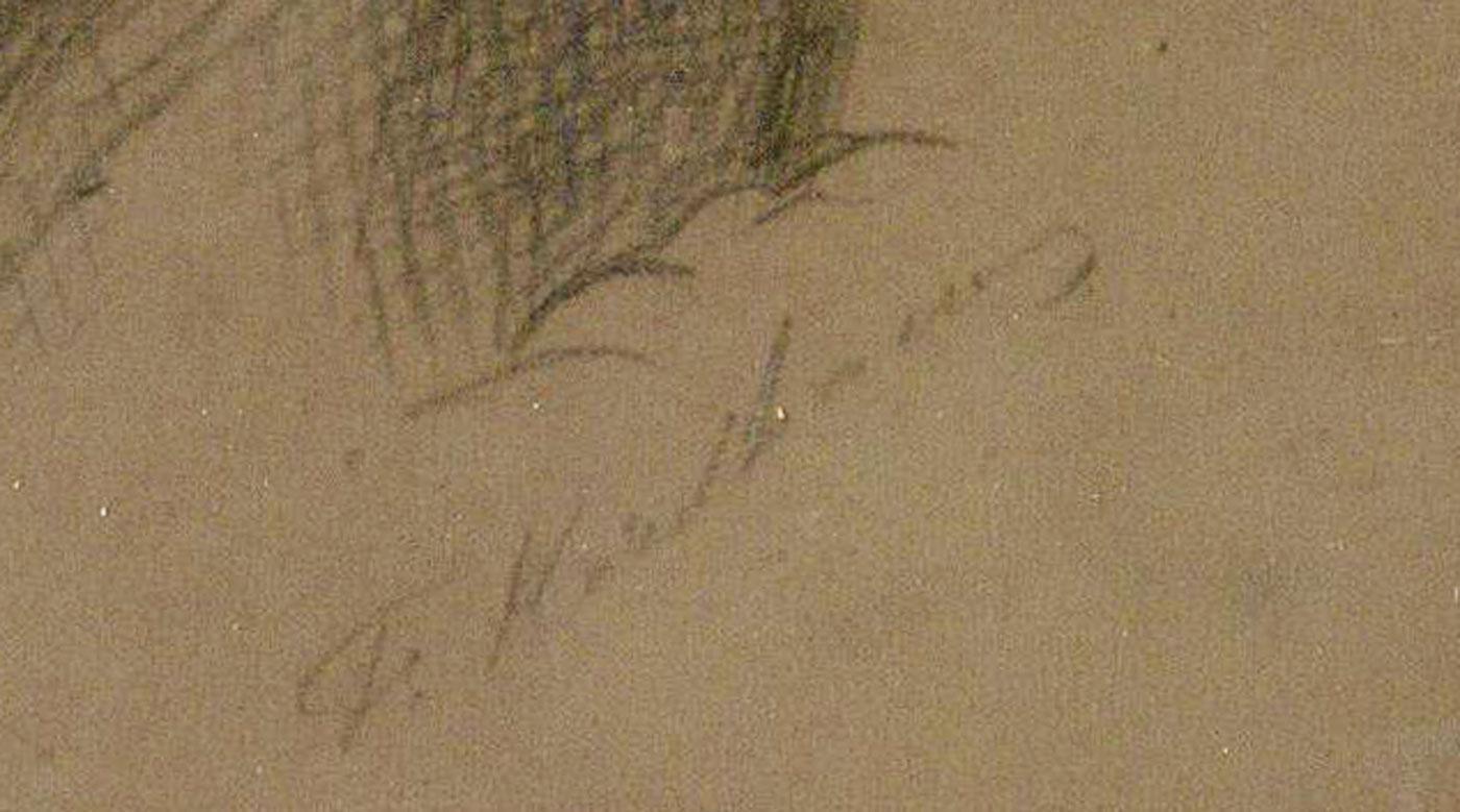 Kohlezeichnung aus der Mitte des 19. Jahrhunderts – Mann und Frau reisen – Art von Unknown
