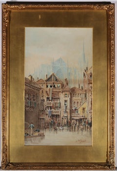 Antique A. Cardianl - Early 20th Century Watercolour, Cathédrale Saint Étienne de Metz