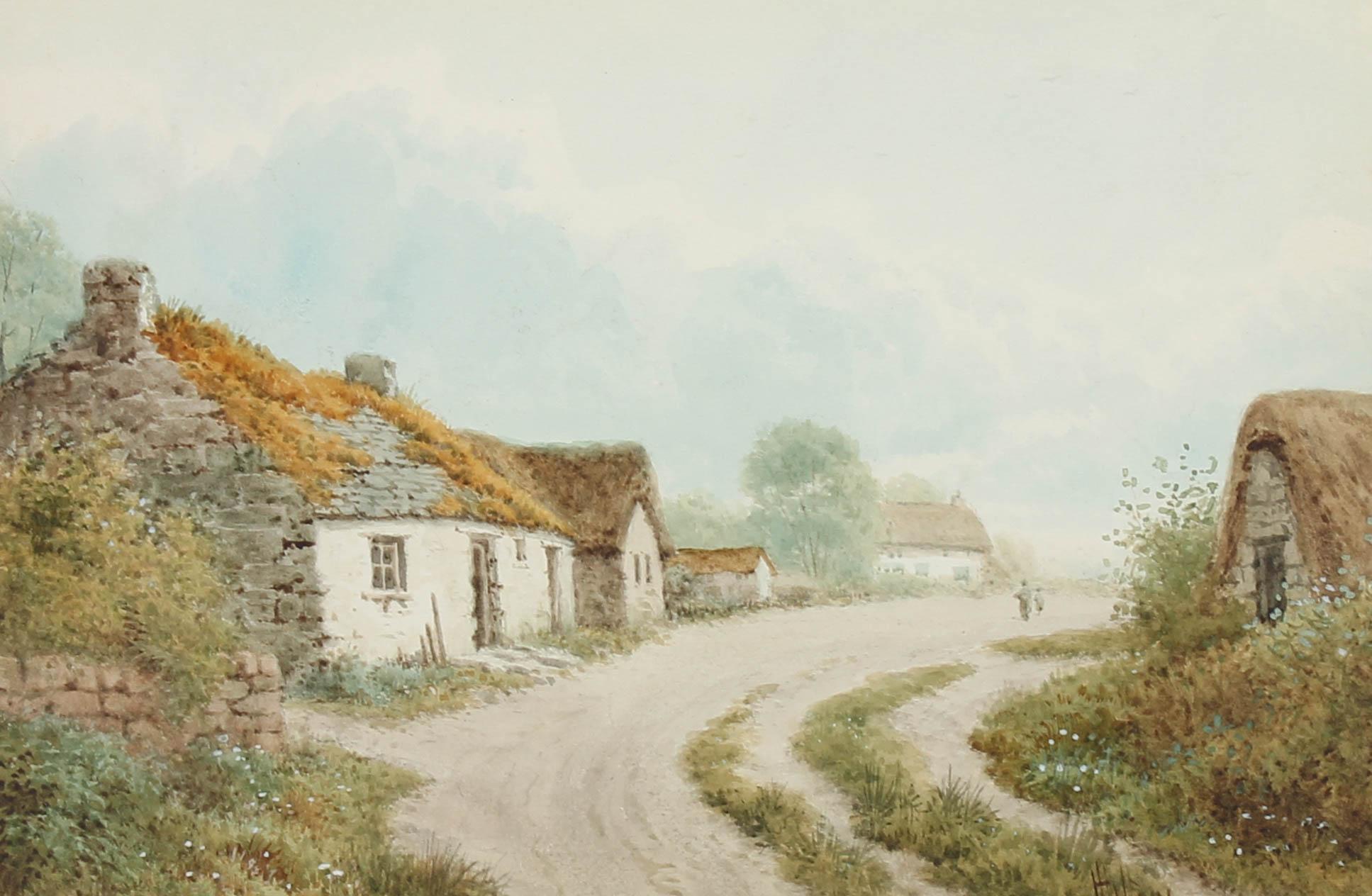 Henry Hilton (fl.1987-1888) - Late 19th Century Watercolour, The Village For Sale 1