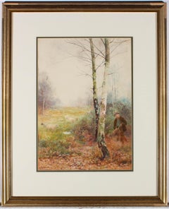 Benjamin D. Sigmund (1857-1947) - Acquerello del 1898, Uomo e la sua pecora