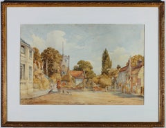 W. F. Weston – Gerahmtes Aquarell des frühen 20. Jahrhunderts, Shepperton Village