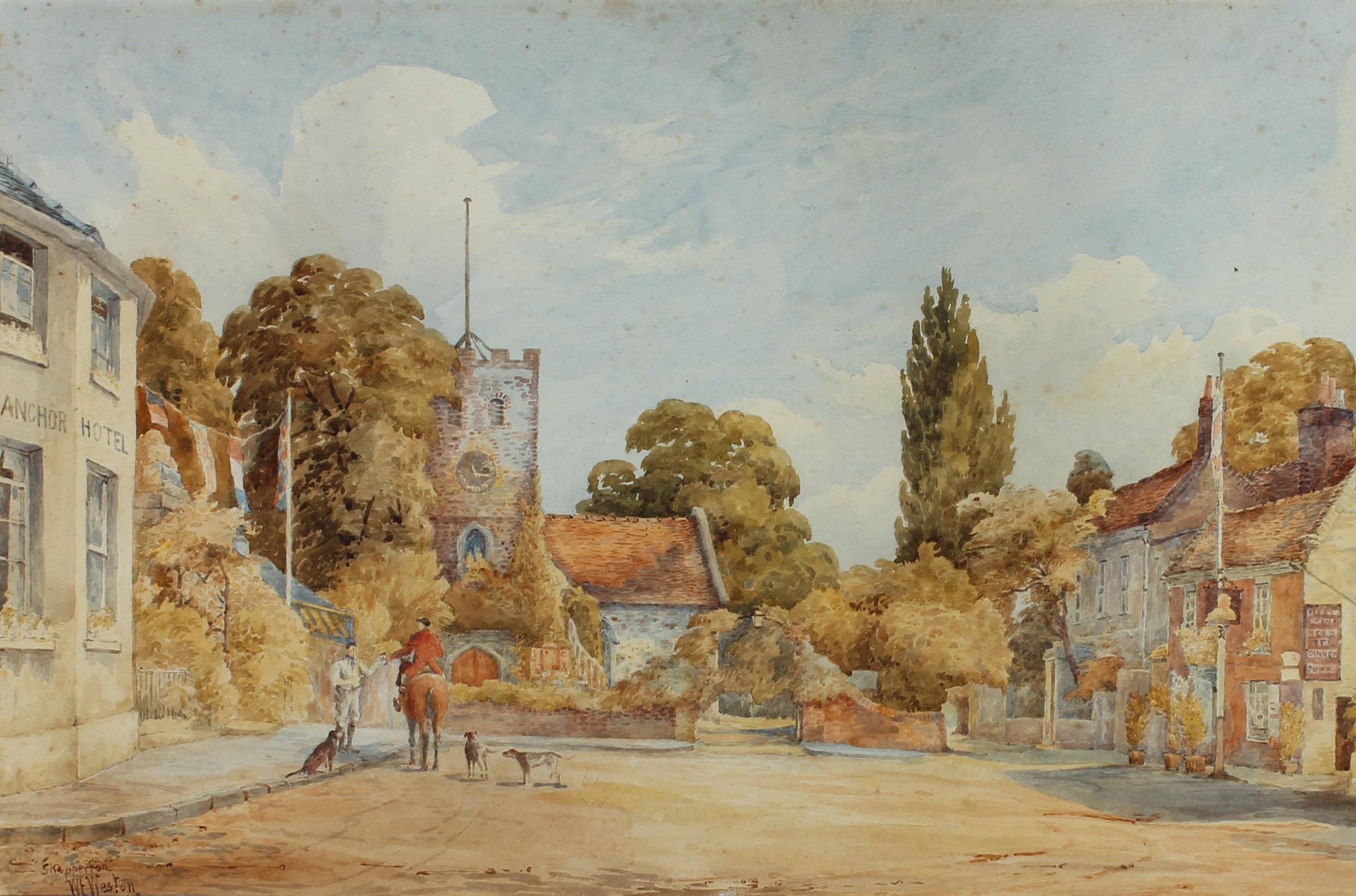 W. F Weston - Framed Early 20th Century Watercolour, Shepperton Village For Sale 1