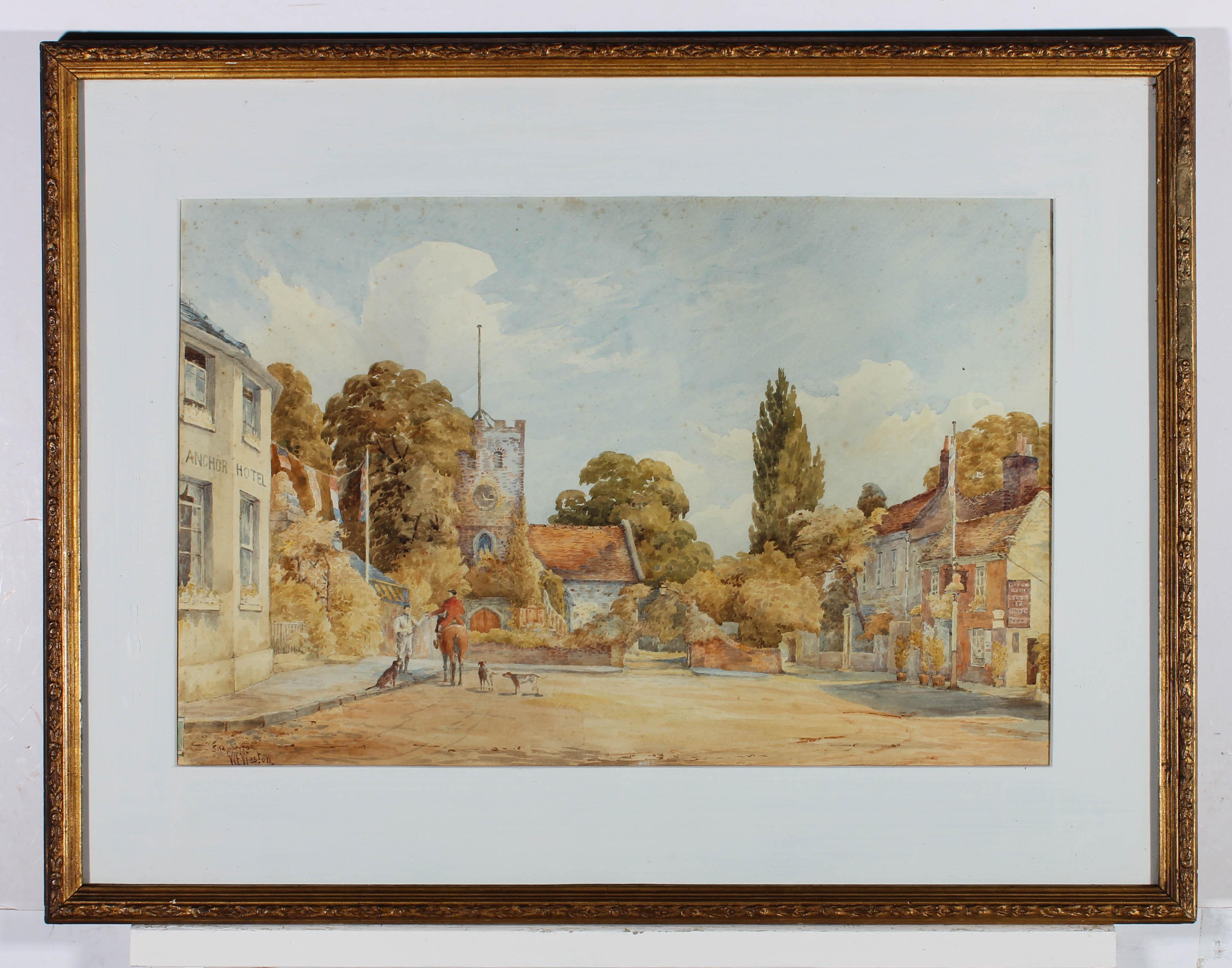 W. F Weston - Framed Early 20th Century Watercolour, Shepperton Village For Sale 4