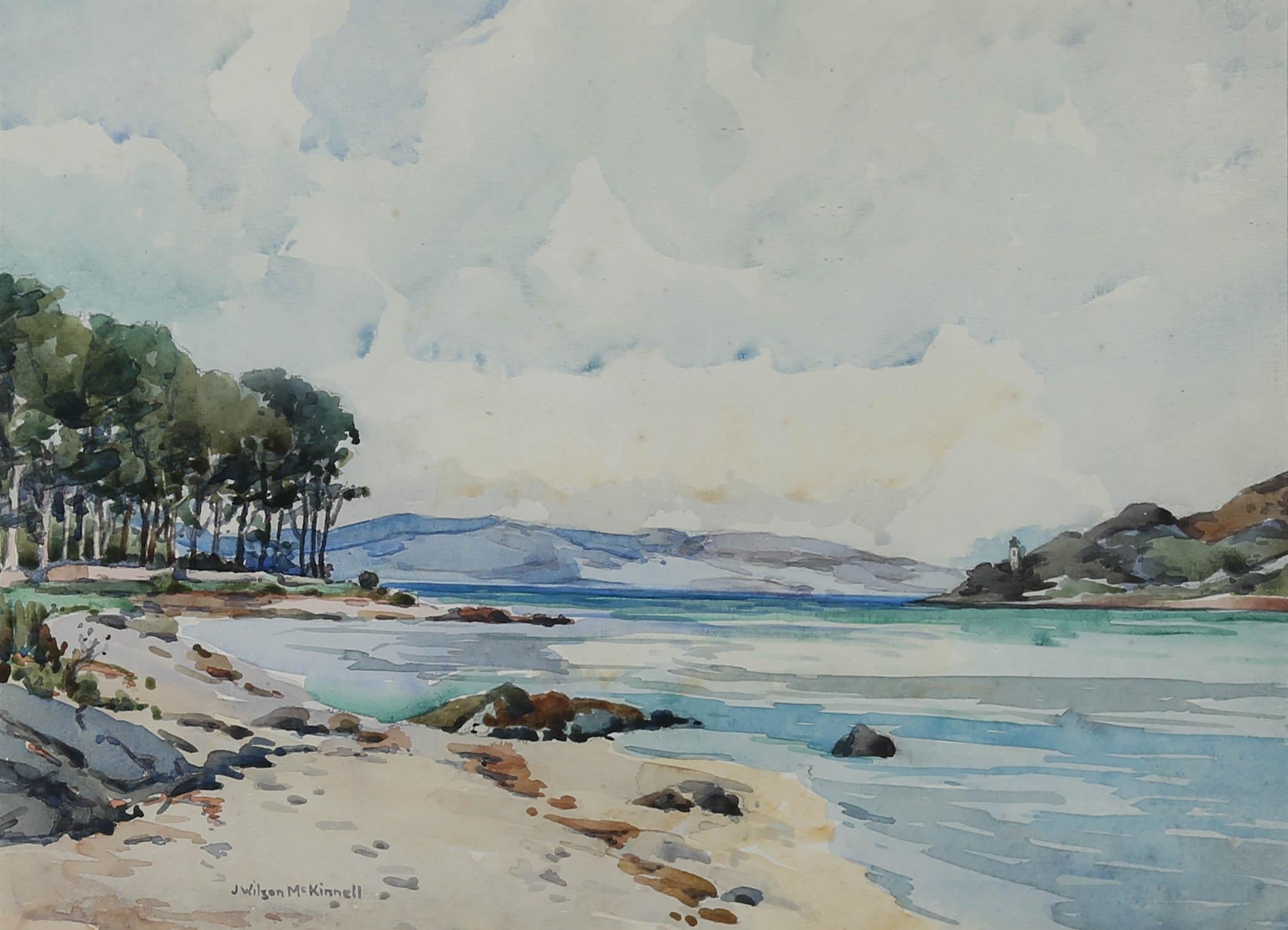 James Wilson McKinnell (1900-1979) - Frame Watercolour, Campbeltown Loch For Sale 1