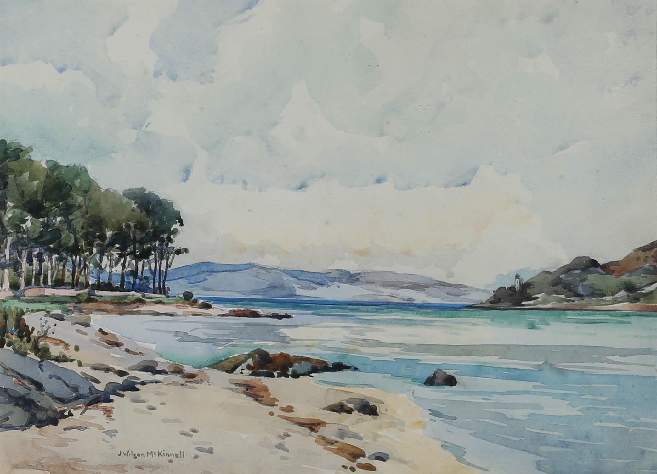 James Wilson McKinnell (1900-1979) - Frame Watercolour, Campbeltown Loch For Sale 2