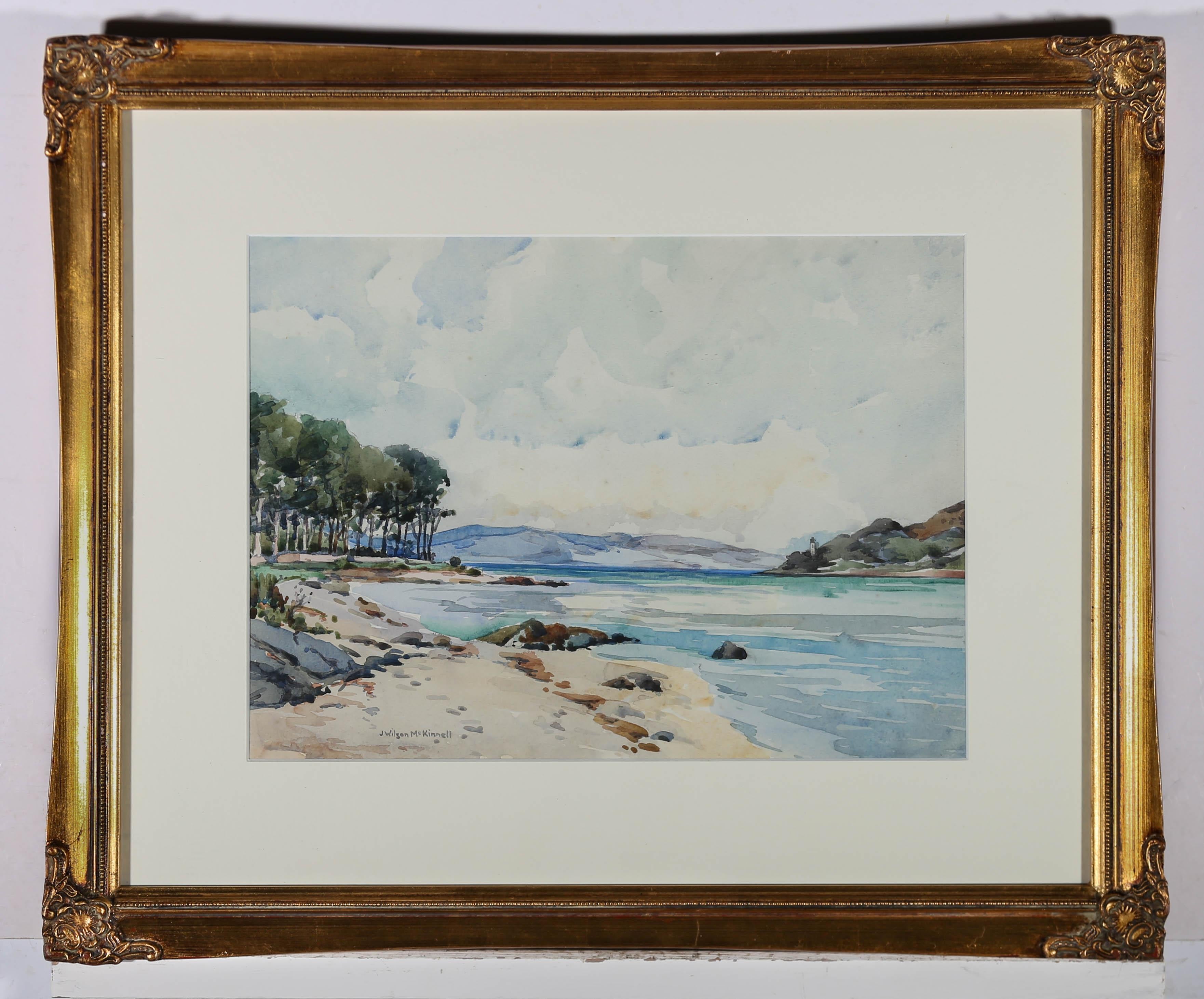 James Wilson McKinnell (1900-1979) - Frame Watercolour, Campbeltown Loch For Sale 4