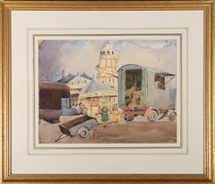 Antique Sydney W. Starling (1889-1984) - 1935 Watercolour, Pinner Fair