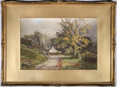 Antique Walter Eastwood (1867–1943) - Framed Watercolour, The Road to the Village