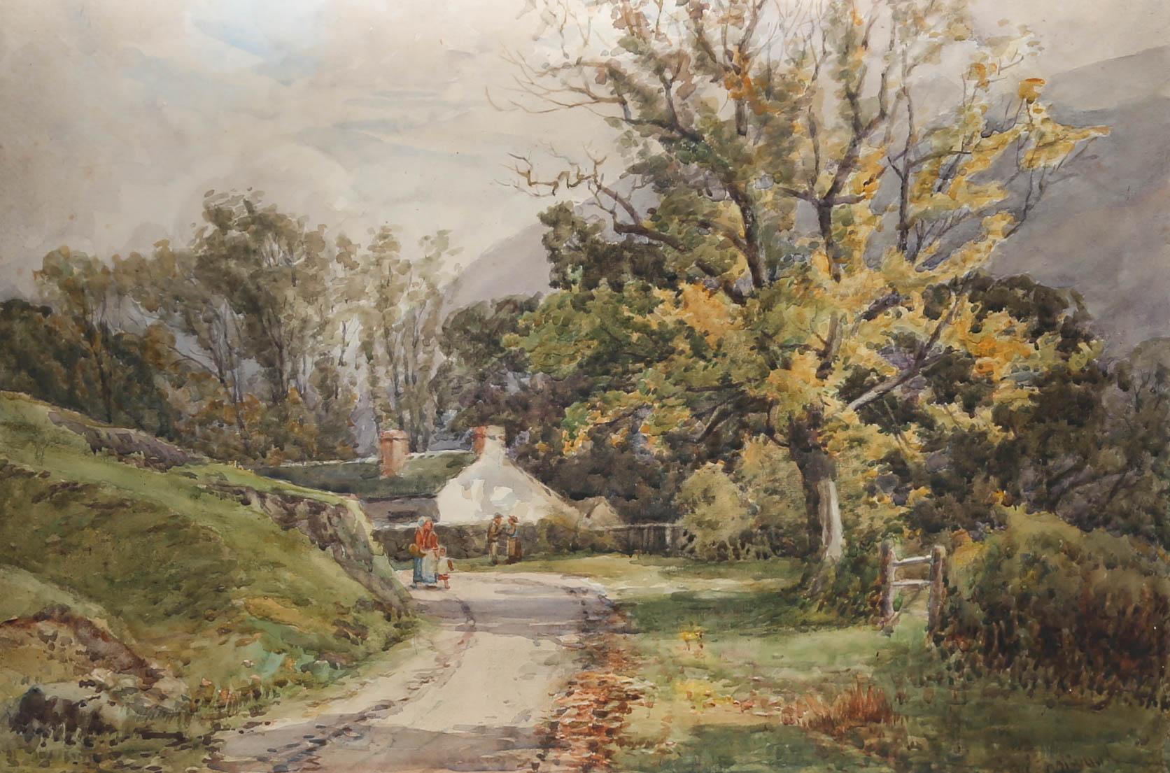 Walter Eastwood (1867–1943) - Framed Watercolour, The Road to the Village For Sale 3