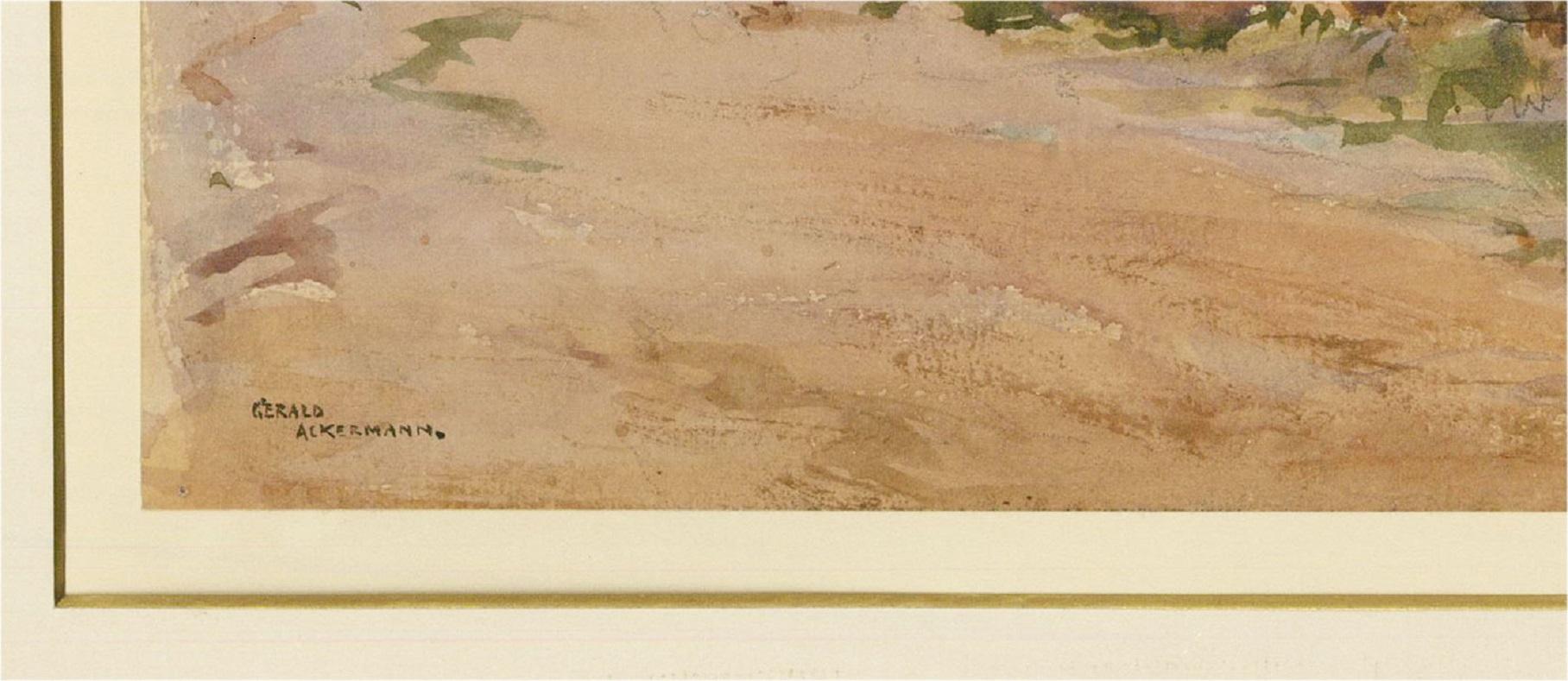 A fine early 20th Century watercolour view of the San Rufino commune in Assisi. The artist has signed to the lower left corner and the painting has been presented in a simple gilt frame with a card mount. There is a gallery label at the reverse with