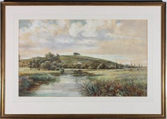 C. B. Core - 1932 Aquarell, Rinder am Fluss