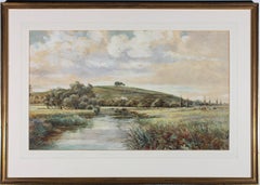 Antique C. B. Core - 1932 Watercolour, Cattle by the River