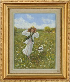 Retro Edna Elwell - Framed 1999 Tempera, Morning Run