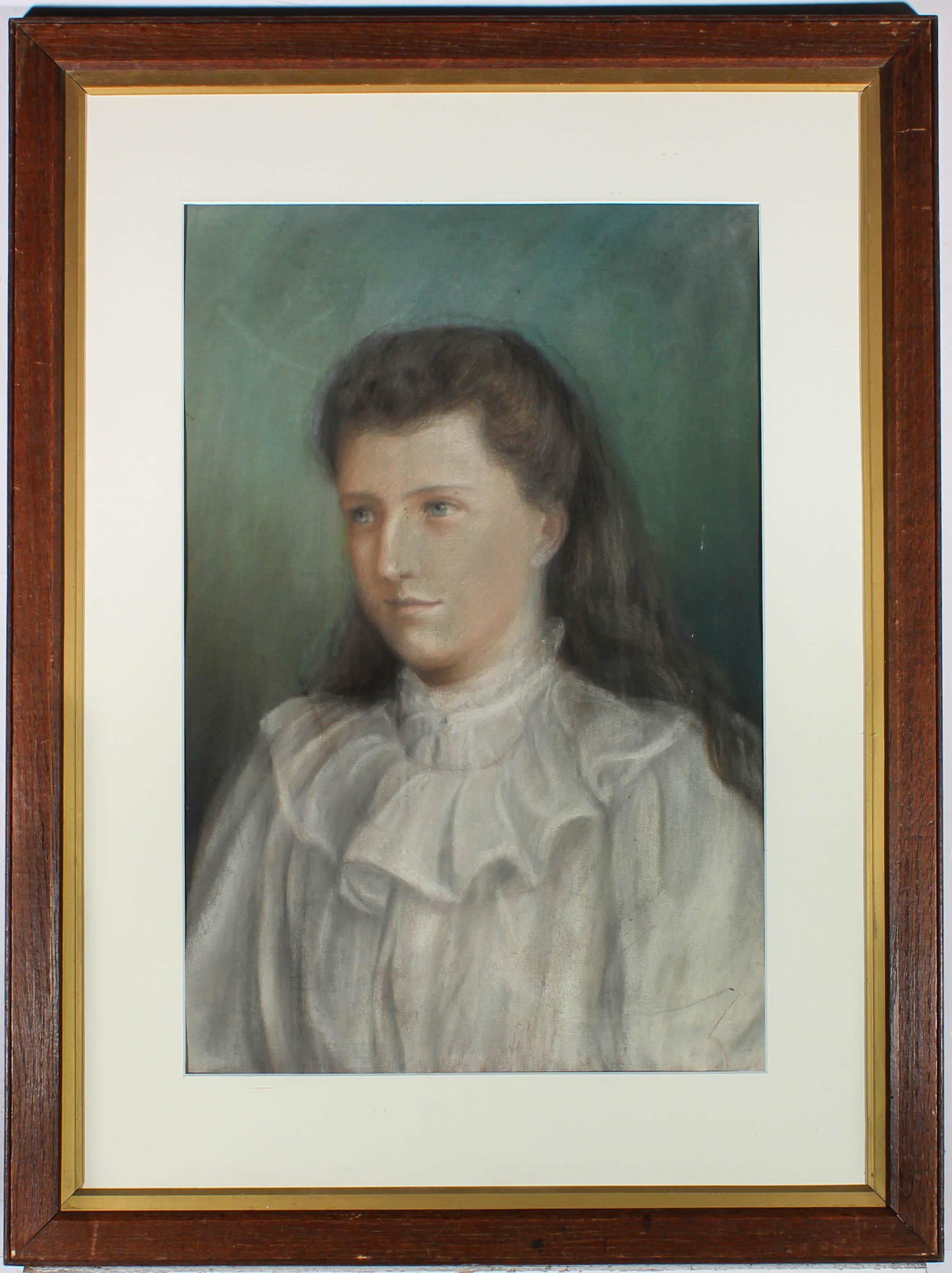 Pastell des frühen 20. Jahrhunderts - Edwardianisches Mädchen