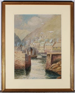 J. Ernest Winterbottom – signiertes Aquarell des frühen 20. Jahrhunderts, Mausloch- Hafen