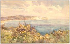 Antique Jane Charlotte Halford (1868-1940) - 1930 Watercolour, Coastal View